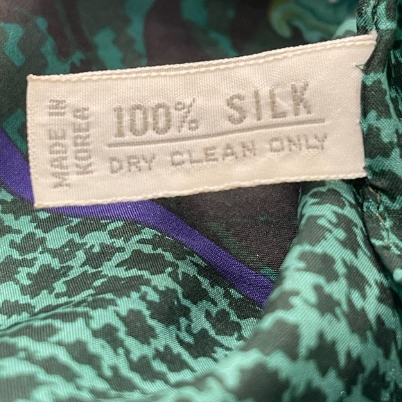 VINTAGE 80s Christian DIOR Scarf 100% Silk Echarpes Paisley Floral Scarf Korea - Picture 7 of 11